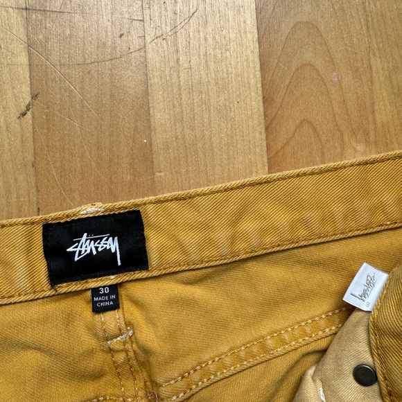 Vintage Stussy Jeans 90S Y2K Model Track Pants Pale Yellow NWT RARE - Picture 7 of 7